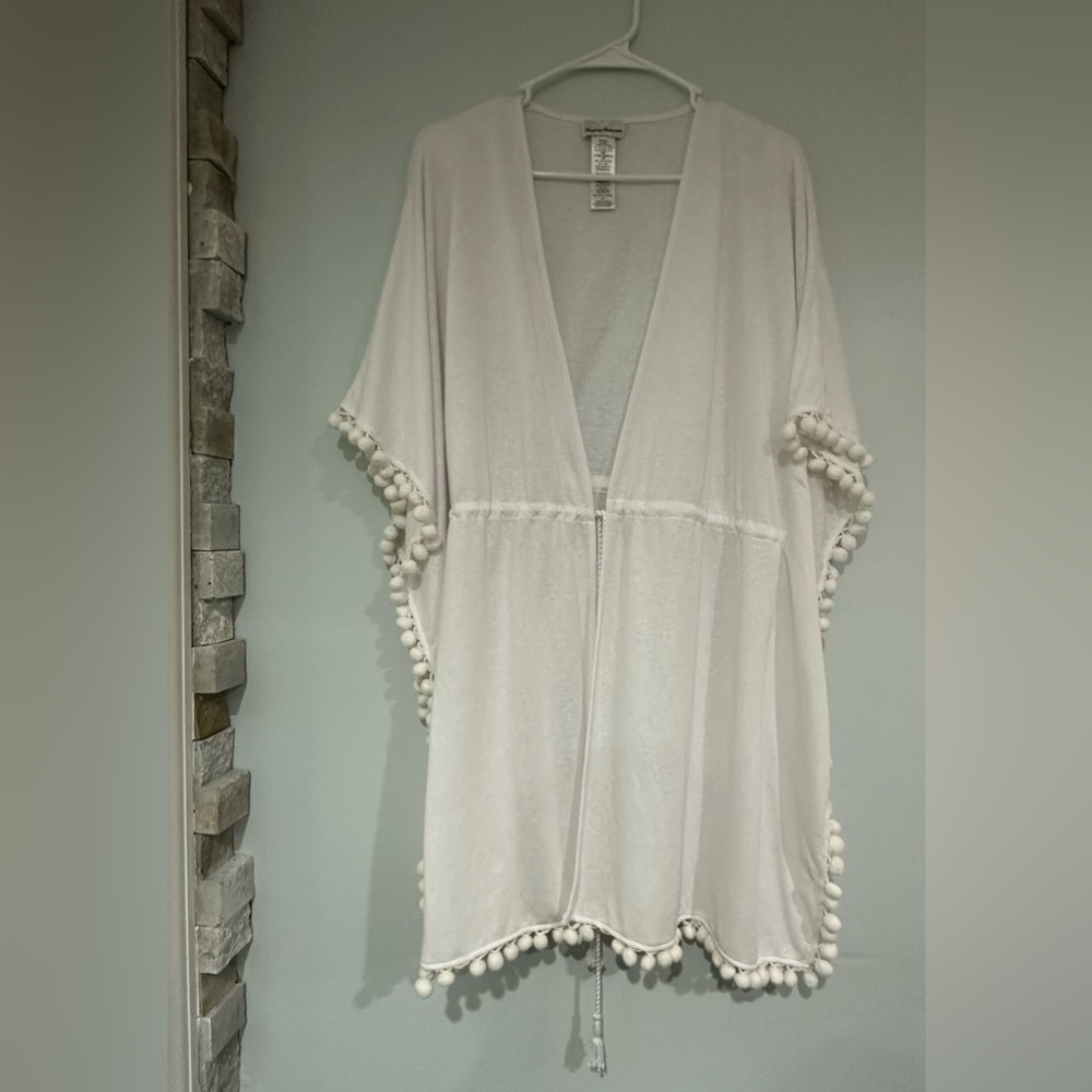 Tommy Bahama Women’s Open Front Tunic – White – Size SP (Small Petite)
